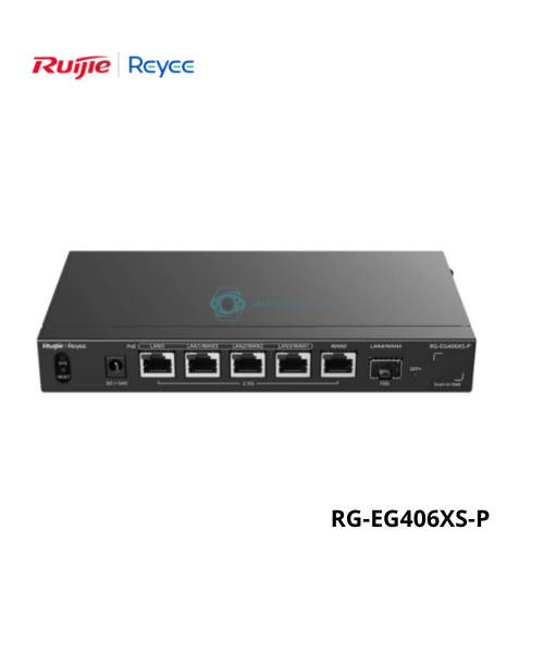 Router 5 cổng 2.5G + 01 cổng 10G Reeye RG-EG406XS-P (4 cổng PoE/PoE+)